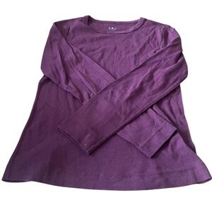 Three Dots Purple Long Sleeve Tee, size Medium